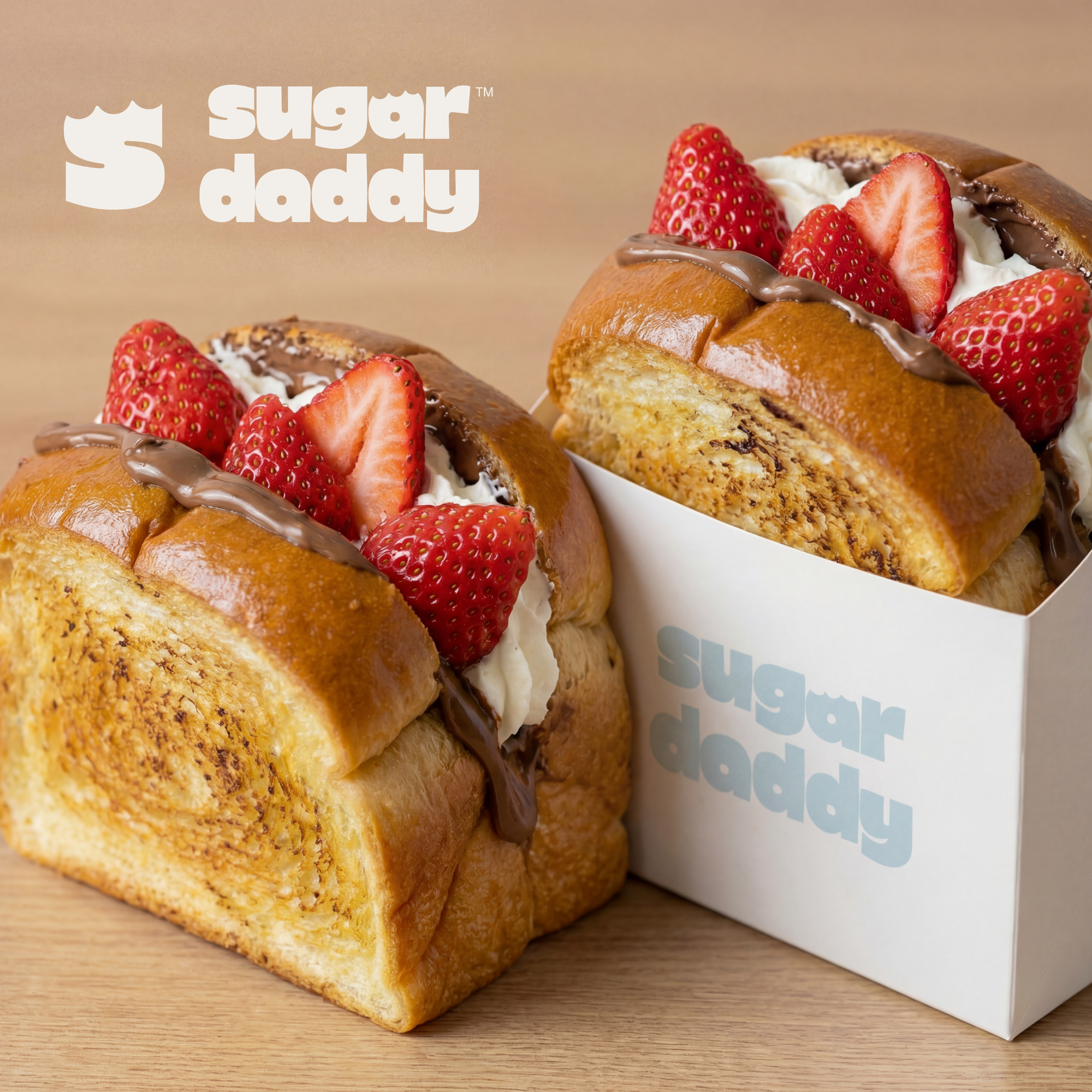 Sugar Daddy Red Temptation brioche — strawberry flavour variation with vivid red colour