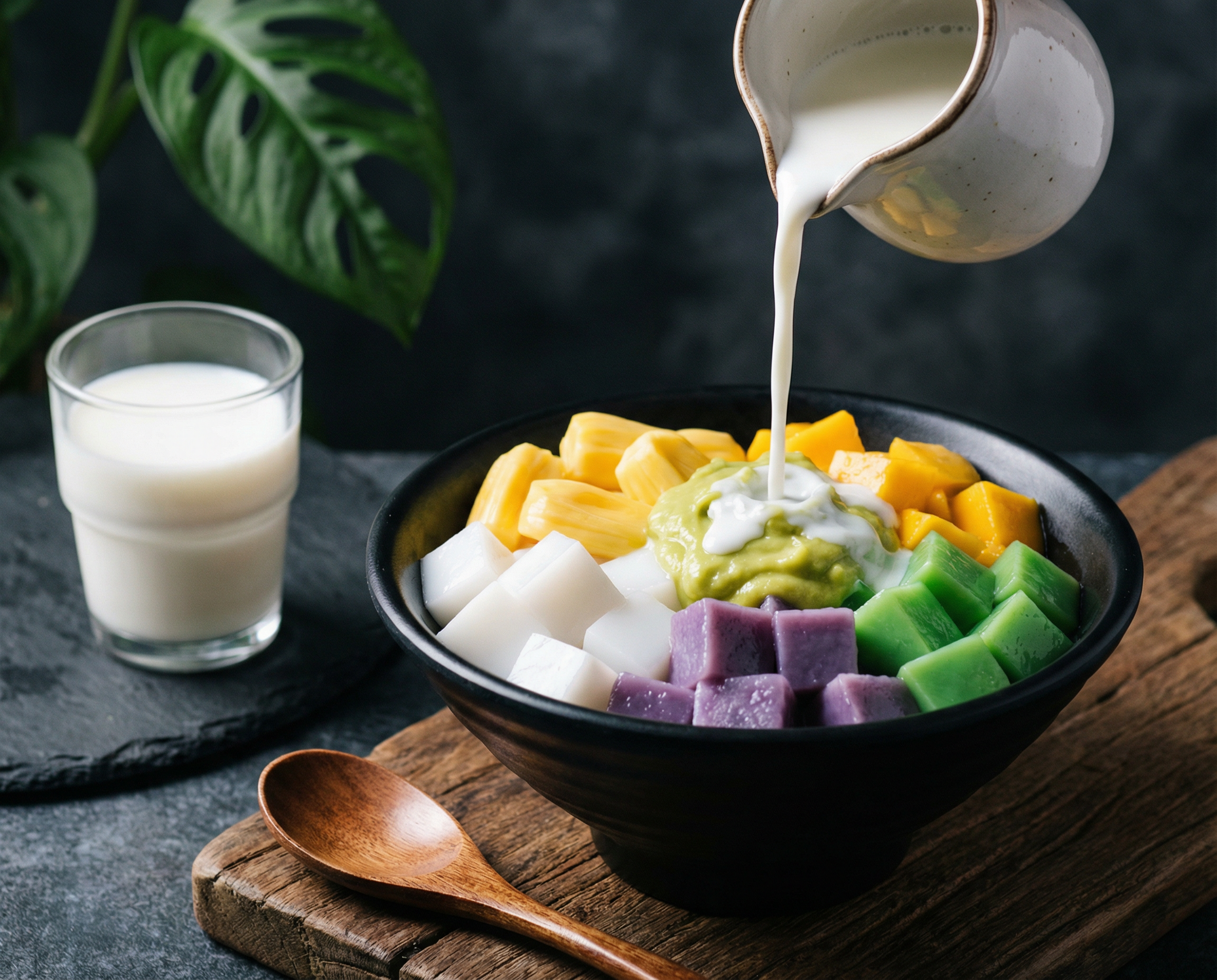 Vietnamese Chè — colourful layered sweet soup with beans, jelly, and coconut milk