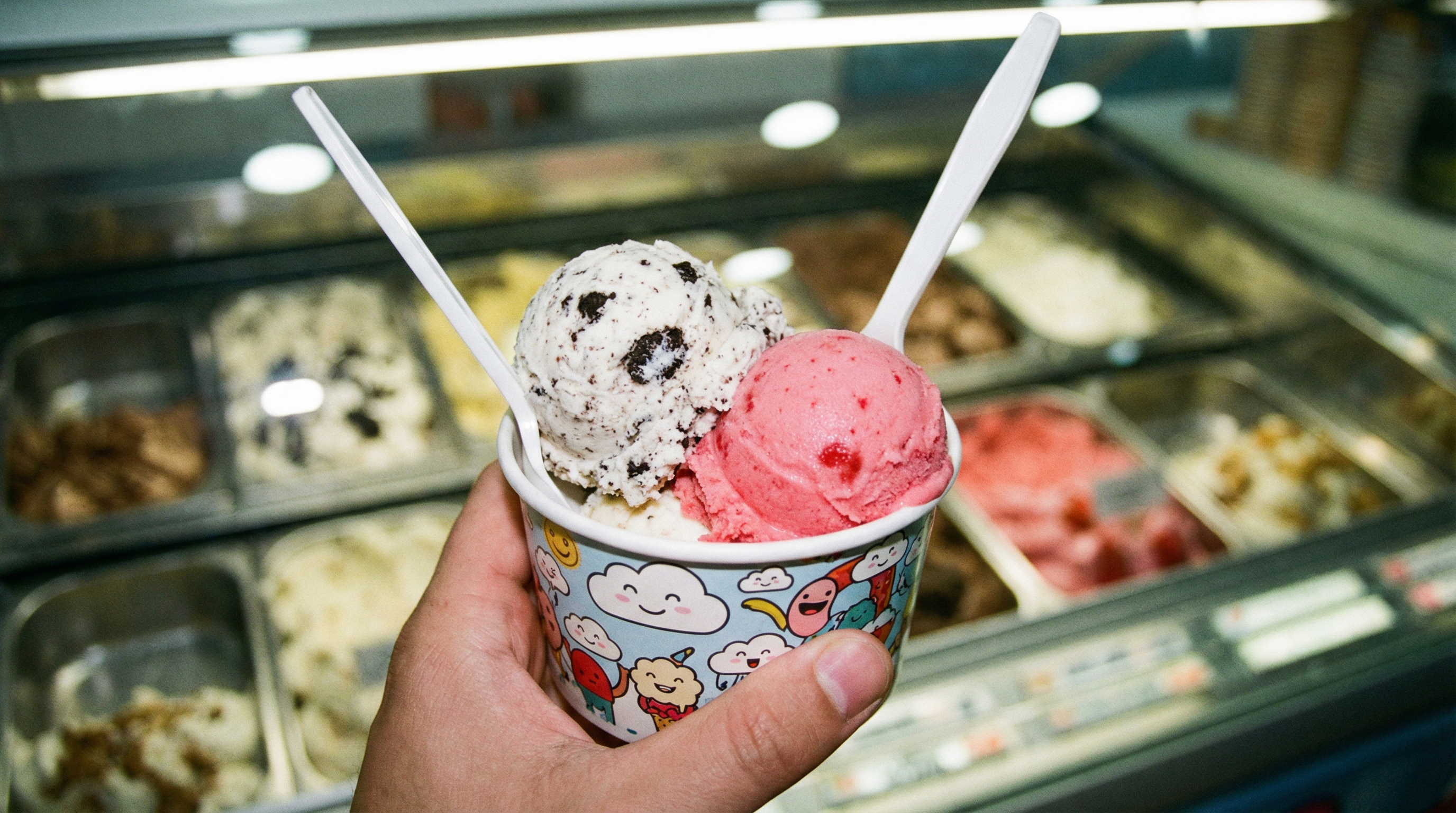 Crema Gelato — dense, creamy Italian-style gelato in a waffle cone