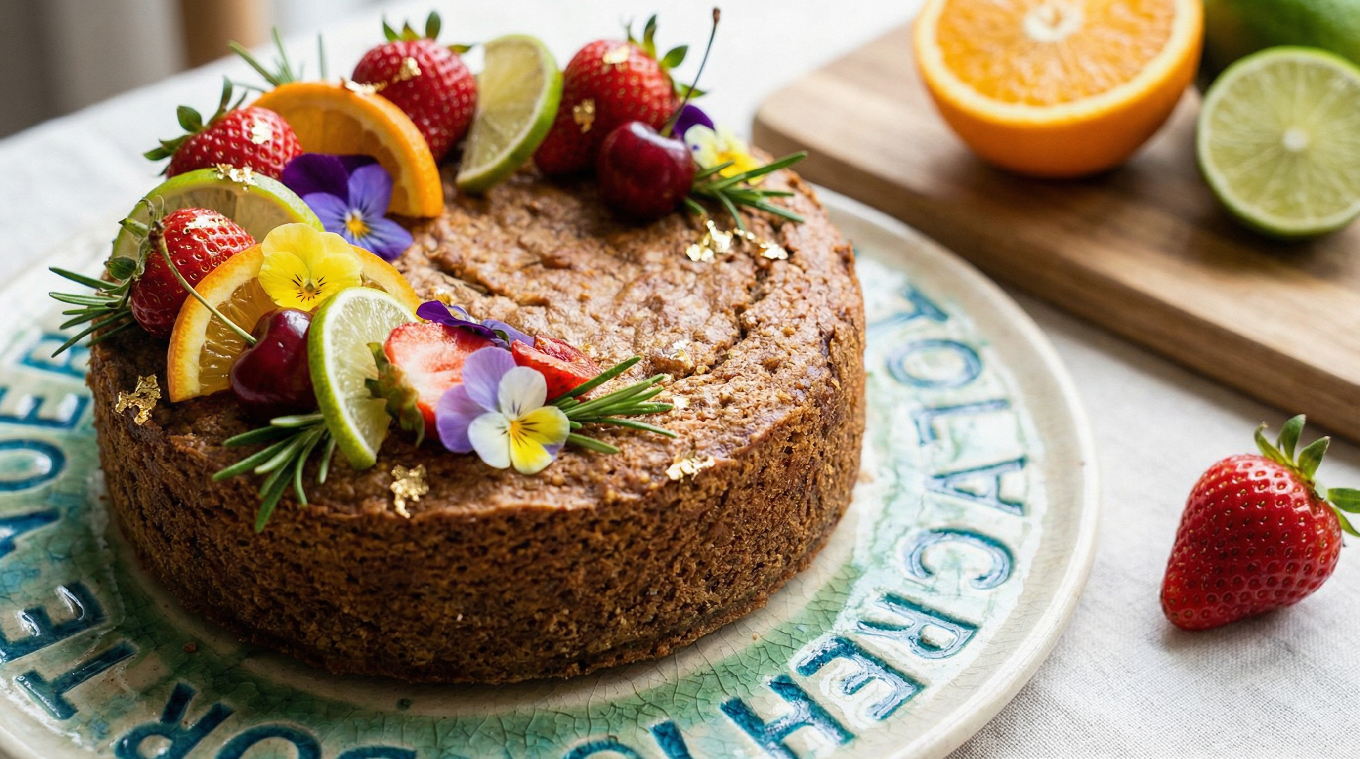 Assorted pastries and sweets on a café table with a city map nearby